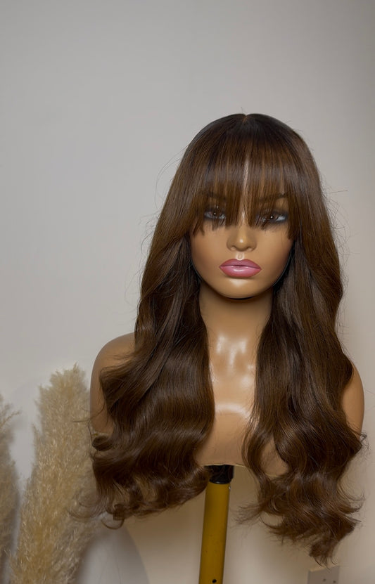 Virgin chocolate brown wig