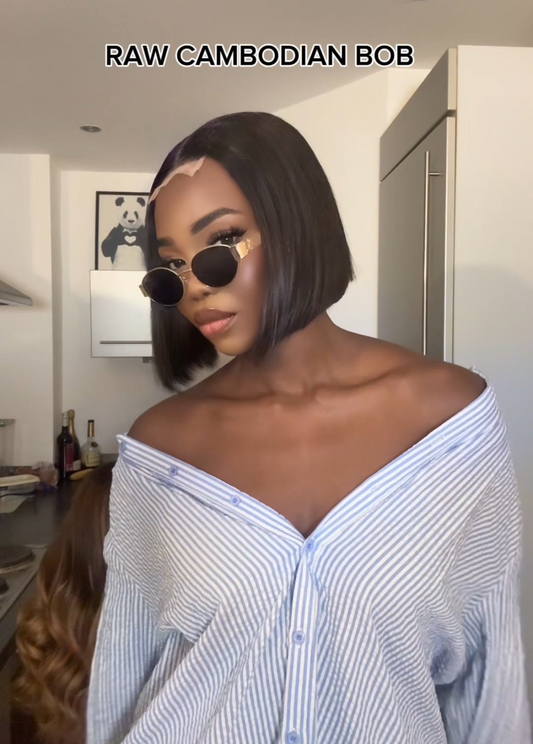 Raw Cambodian straight bob wig