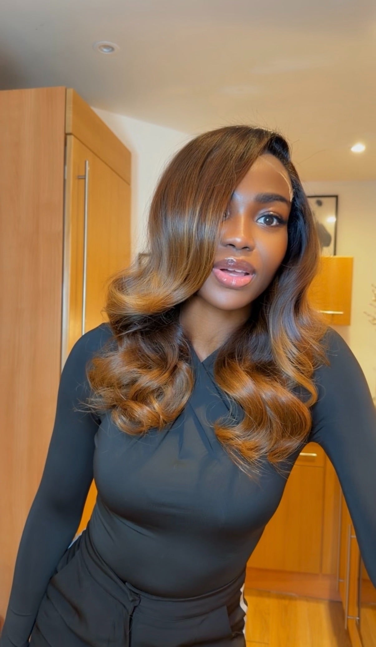 Raw Cambodian wavy chocolate brown wig