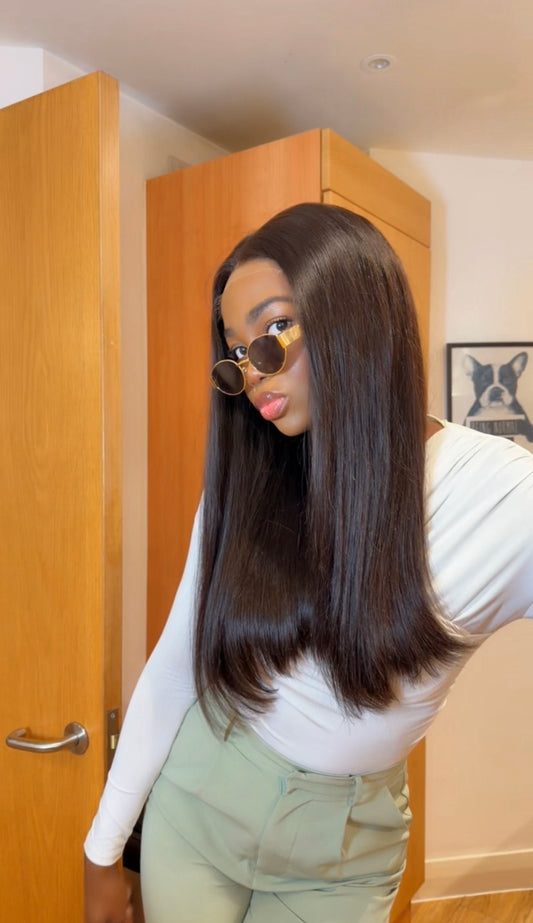 Virgin natural straight wig
