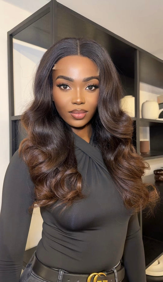 Raw Cambodian hair with brown tips