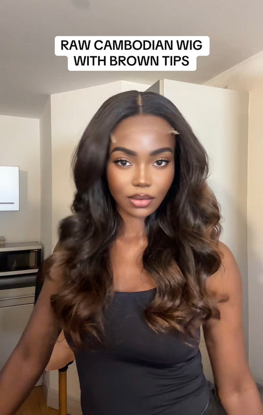 Raw Cambodian hair with brown tips