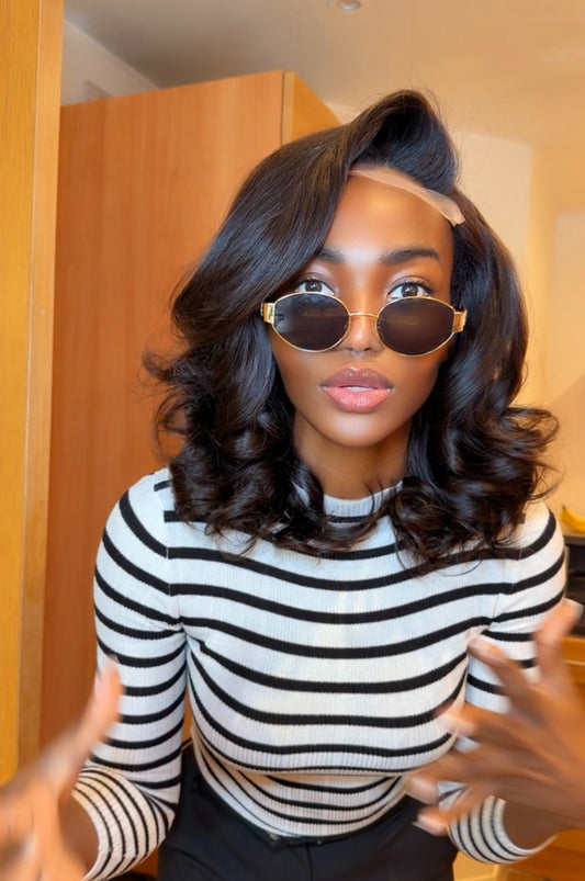 12 inches virgin bouncy wig