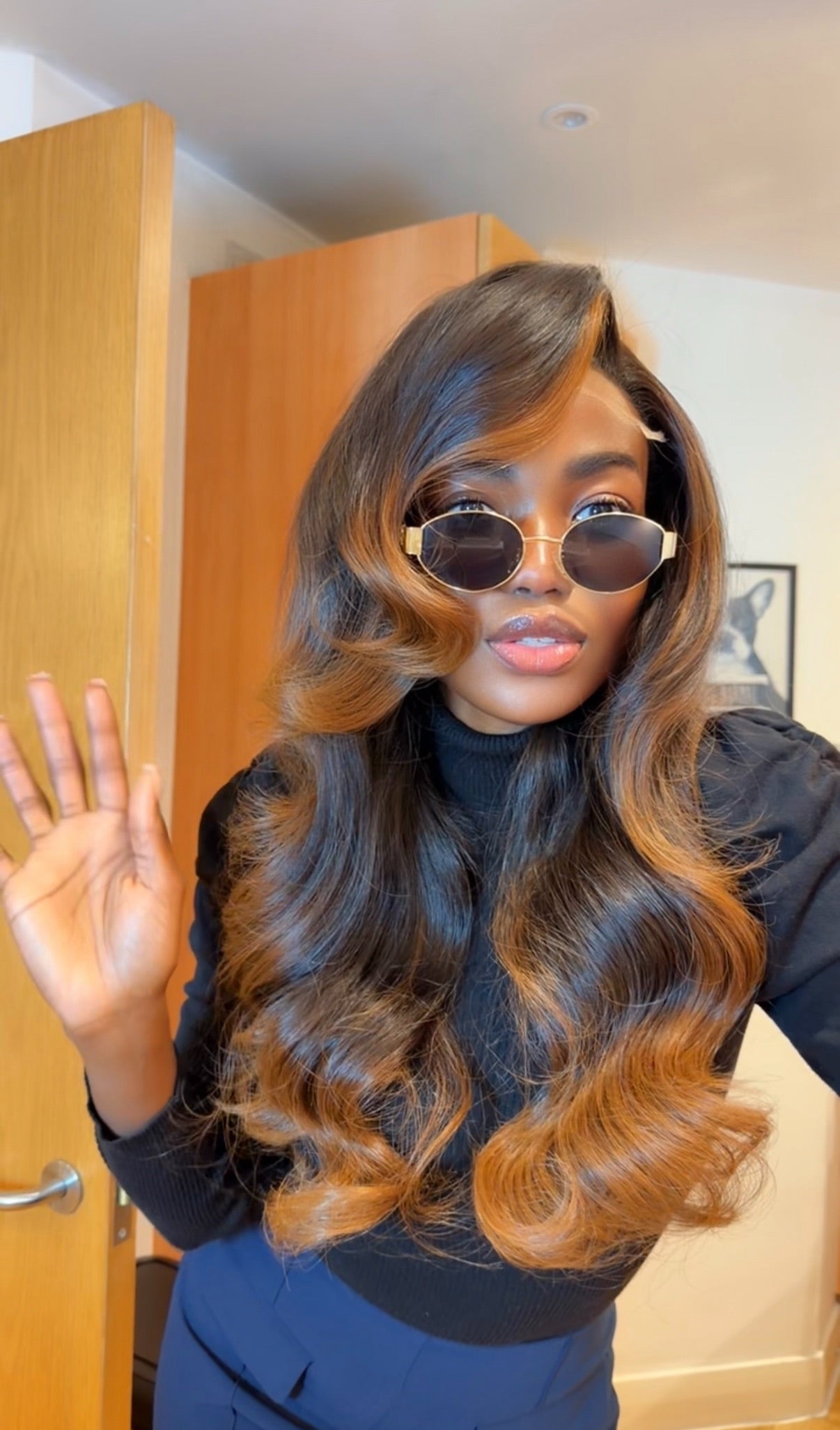 Raw Cambodian Mocha highlight wig